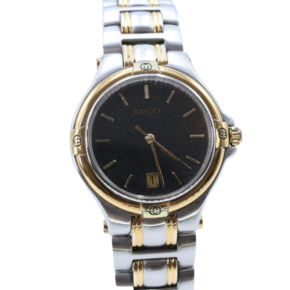 Gucci 9040L Two Tone Gold Silver Swiss Made Stainless Steel Wrist GG-A1211P-A002 - Picture 2 of 9